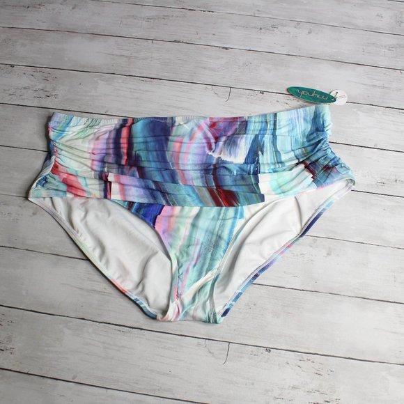 Mynah Swimwear Women's High Rise Bikini Swim Bottoms Plus Size 24W - Picture 1 of 5